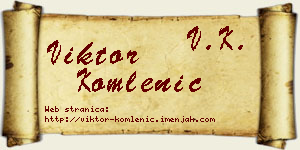 Viktor Komlenić vizit kartica
